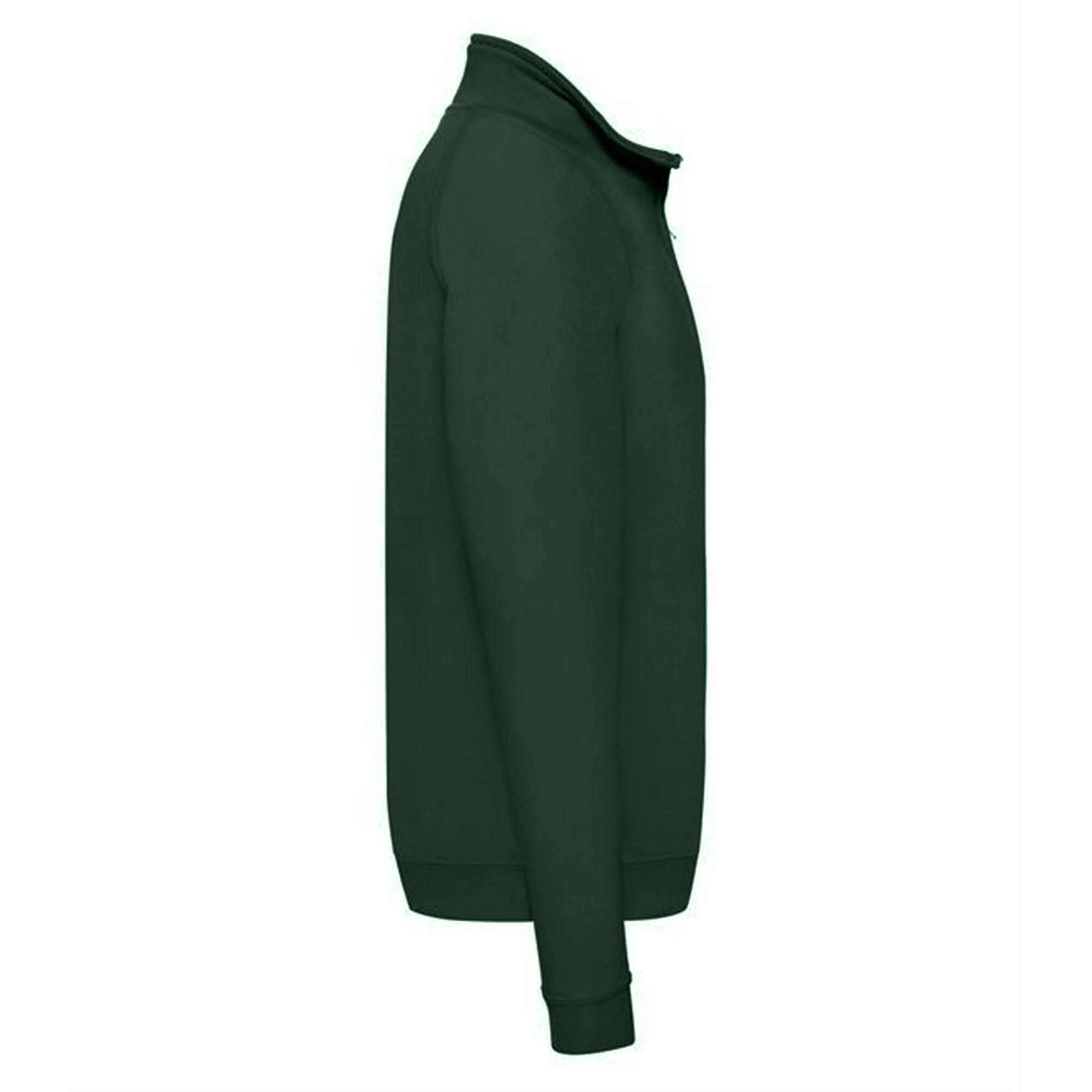 Mens Zip Neck Sweatshirt (Bottle Green) 3/3