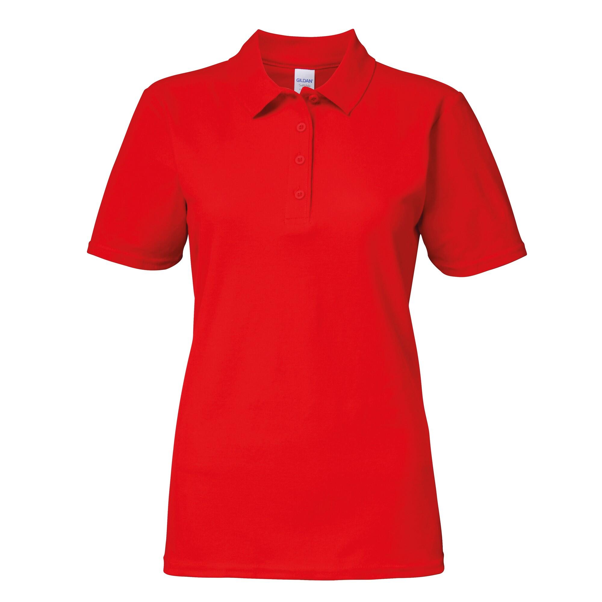 Polo A Manica Corta Donna Gildan Softstyle Rosso 2/3
