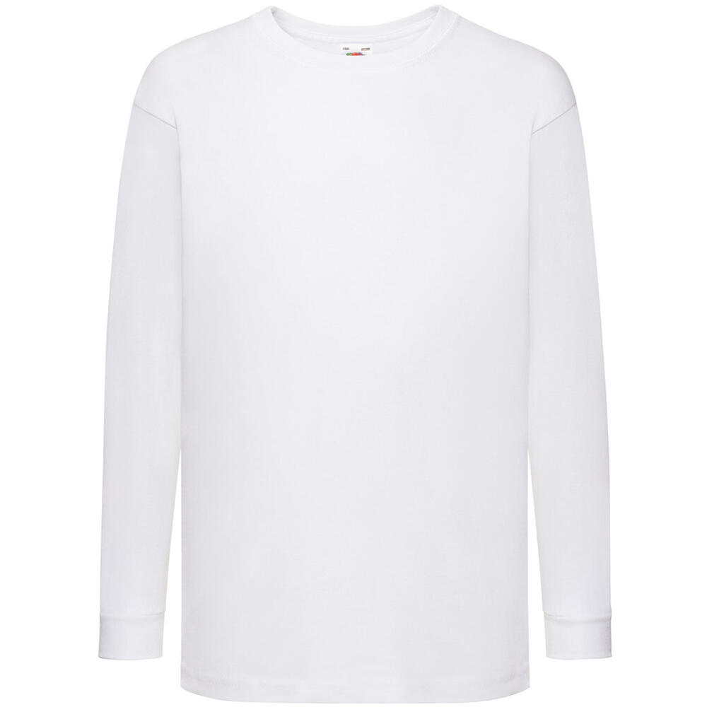 FRUIT OF THE LOOM Childrens/Kids Long Sleeve TShirt (White)