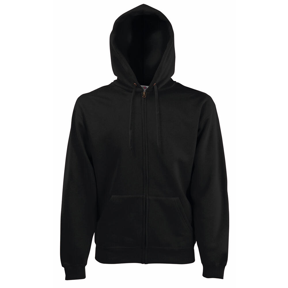 Mens Zip Through Hooded Sweatshirt / Hoodie (Black) 3/3