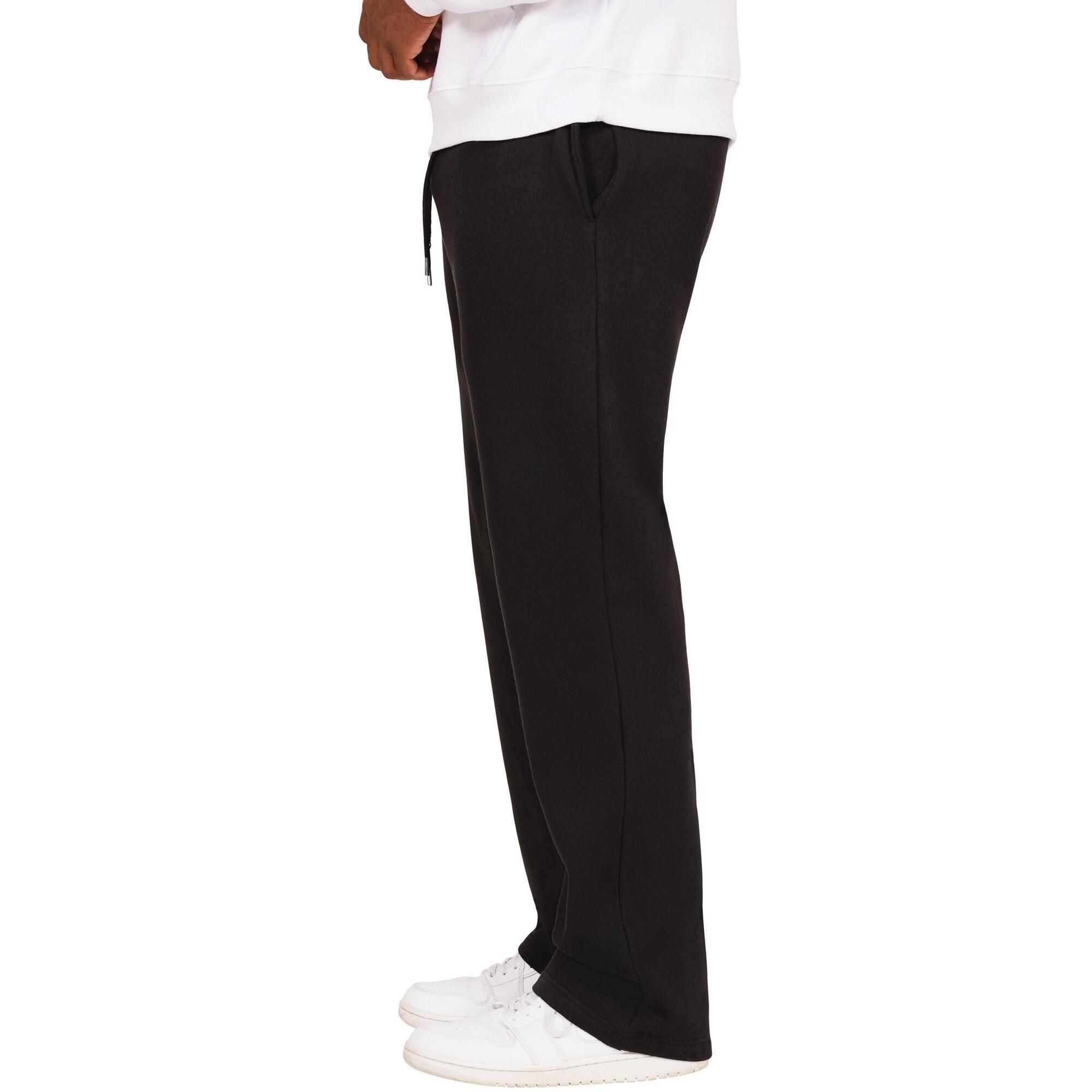 Mens Ringspun Cotton Relaxed Fit Jogging Bottoms (Black) 3/3
