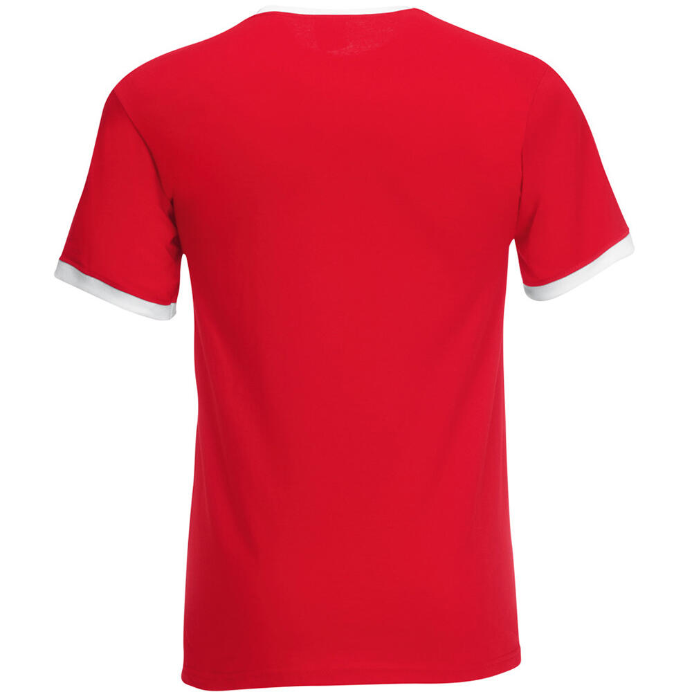 Mens Ringer Short Sleeve TShirt (Red/White) 2/2