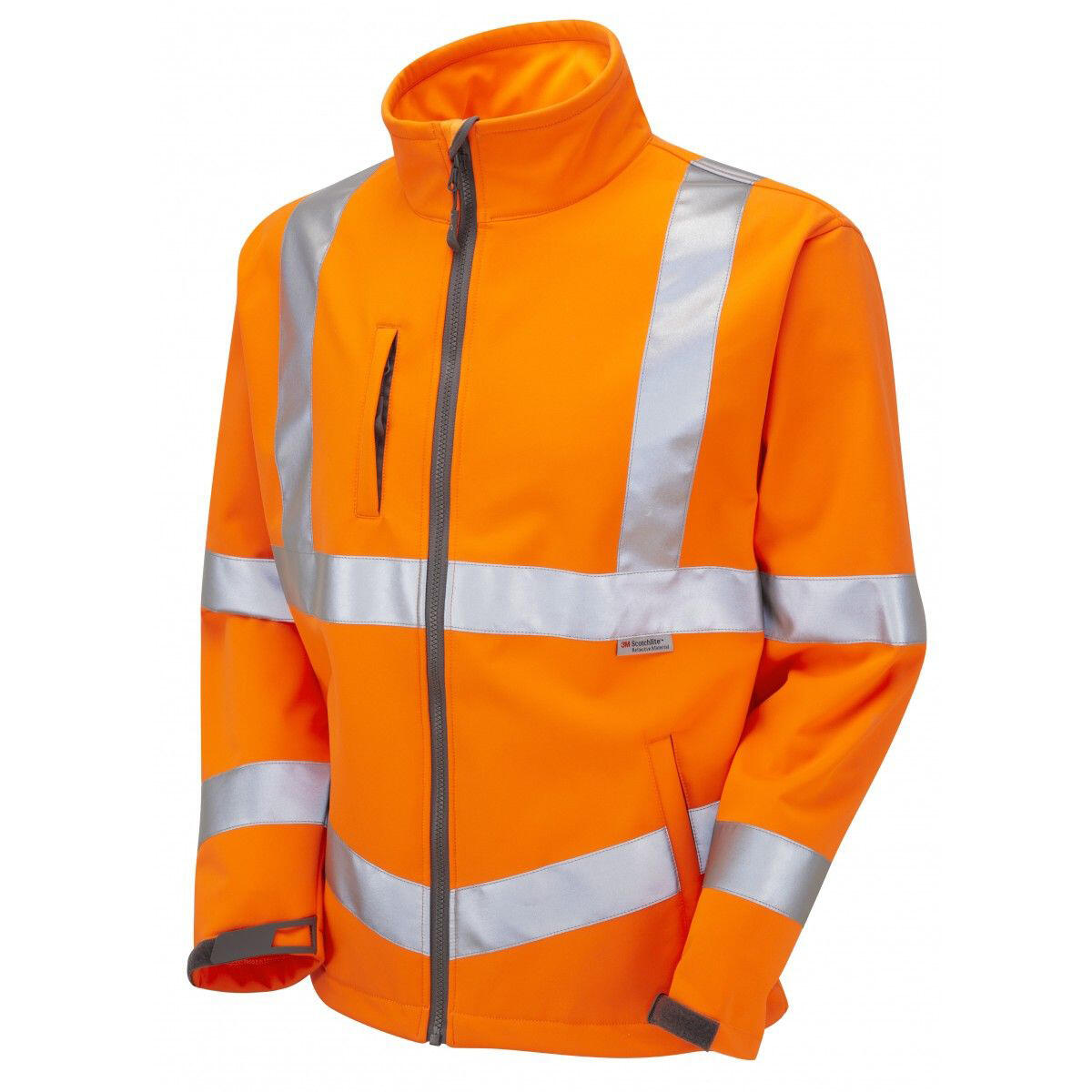 Mens HiVis Softshell Jacket (Pack Of 2) (Hi Vis Orange) 2/3