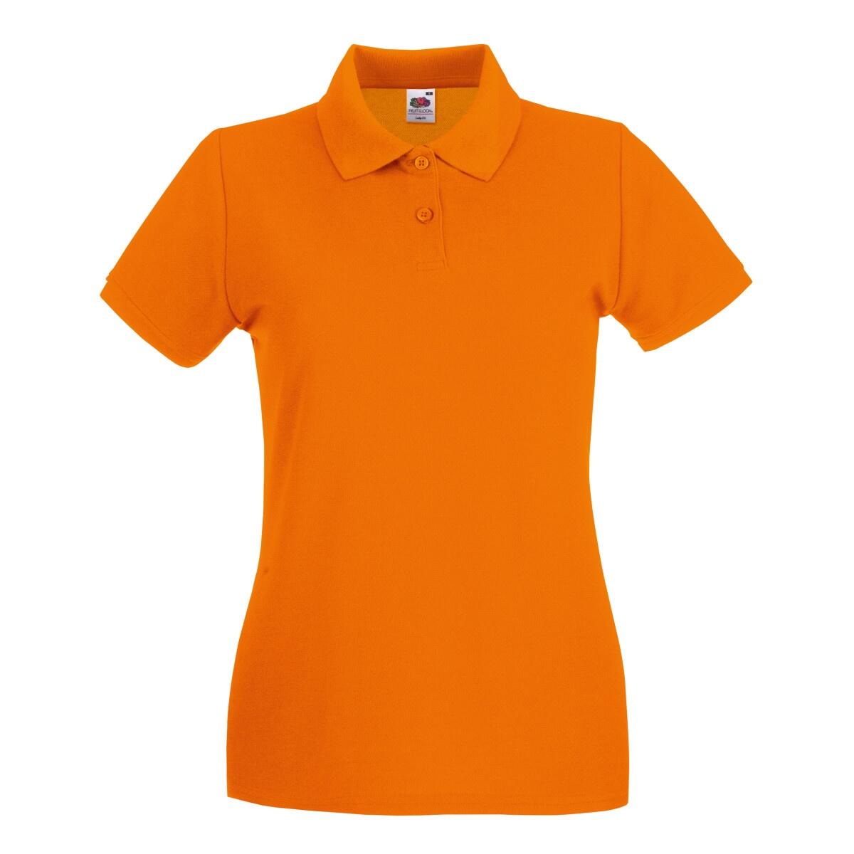 FRUIT OF THE LOOM Womens/Ladies Premium Fitted ShortSleeved Polo Shirt (Orange)