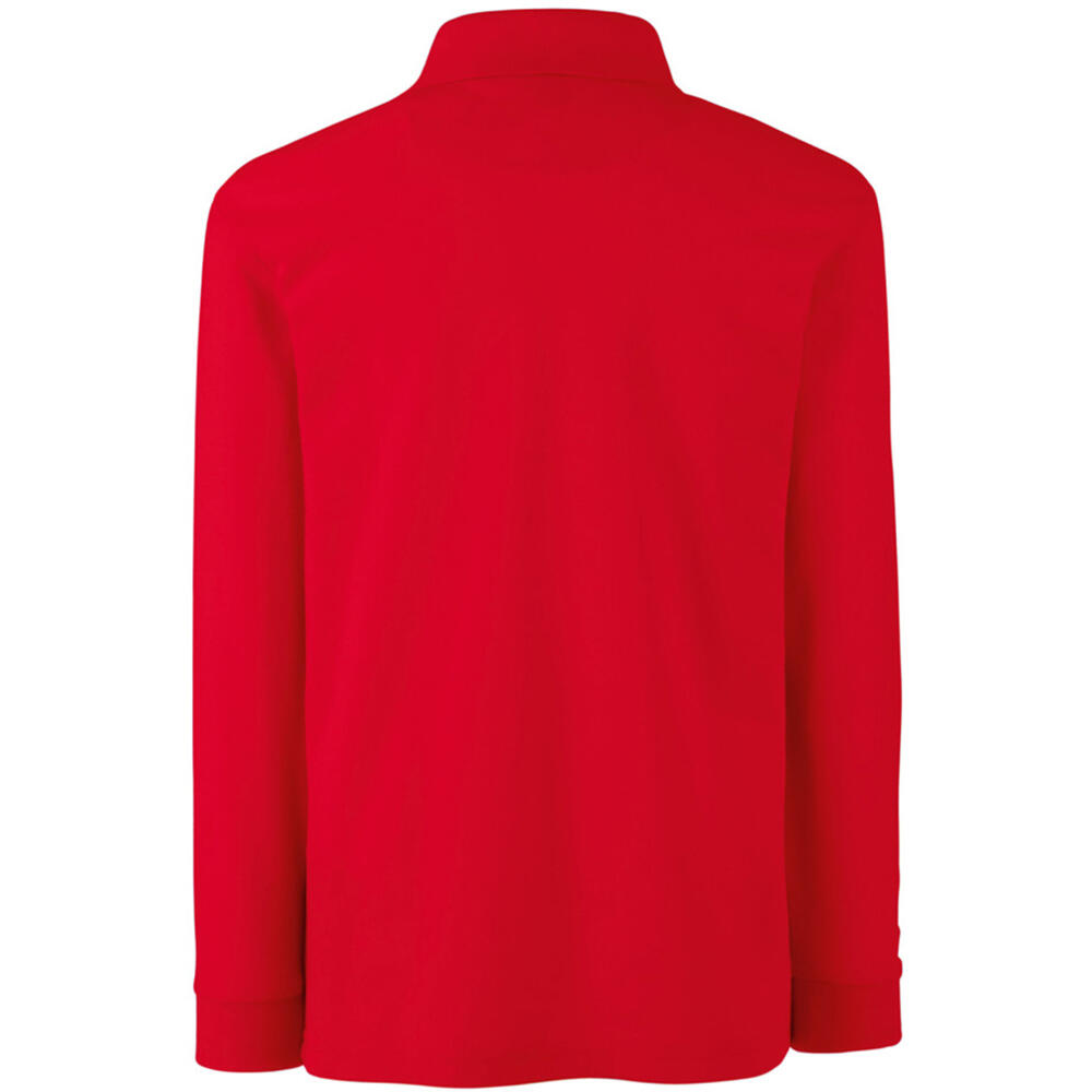 Polo Manica Lunga Bambino Fruit Of The Loom Rosso 2/3