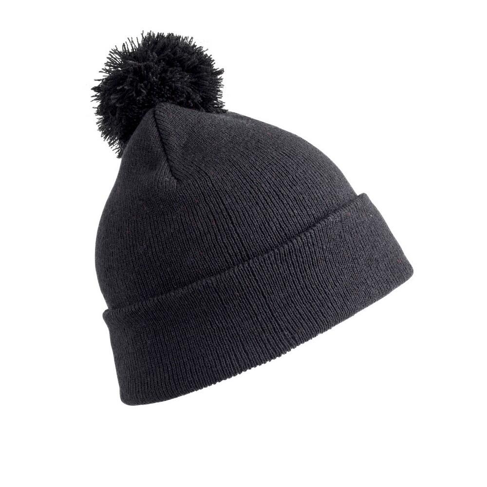 Cappello A Cuffia Pom Pom Donna Result Winter Essentials Nero 2/3