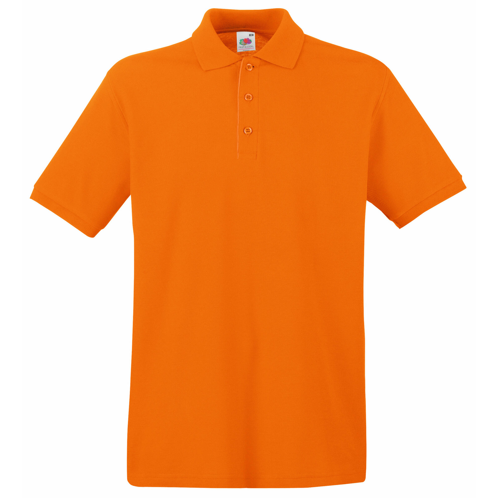 FRUIT OF THE LOOM Premium Mens Short Sleeve Polo Shirt (Orange)