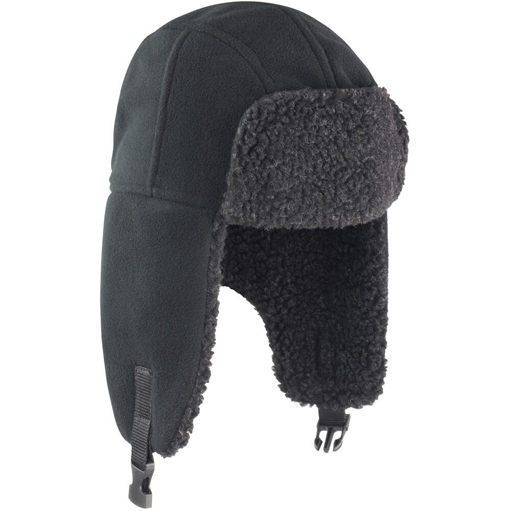 Mens Winter Thinsulate Sherpa Hat (Black) 3/4