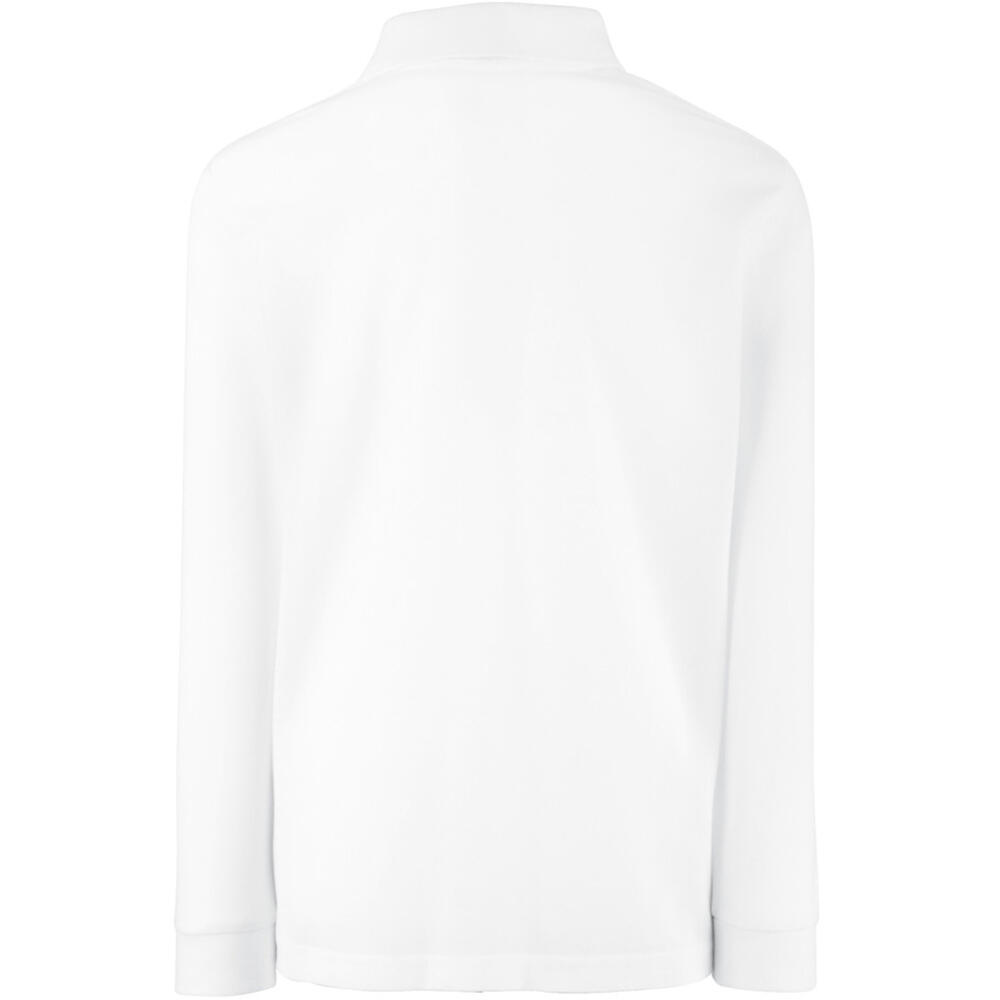 Polo Shirt, Langarm Kinder Weiß 2/3