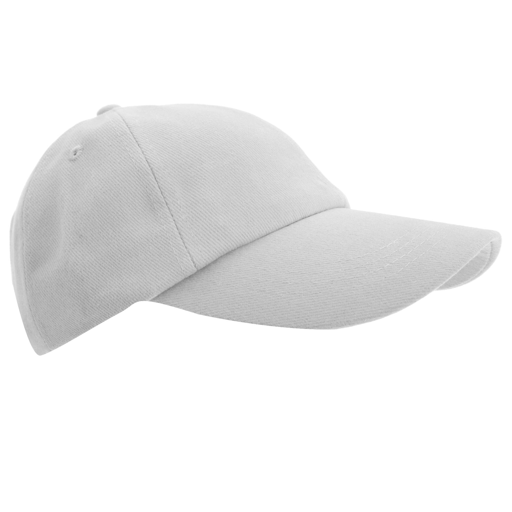 Unisex Low Profile Heavy Brushed Cotton Baseball Cap (Pack of 2) (White) 2/3