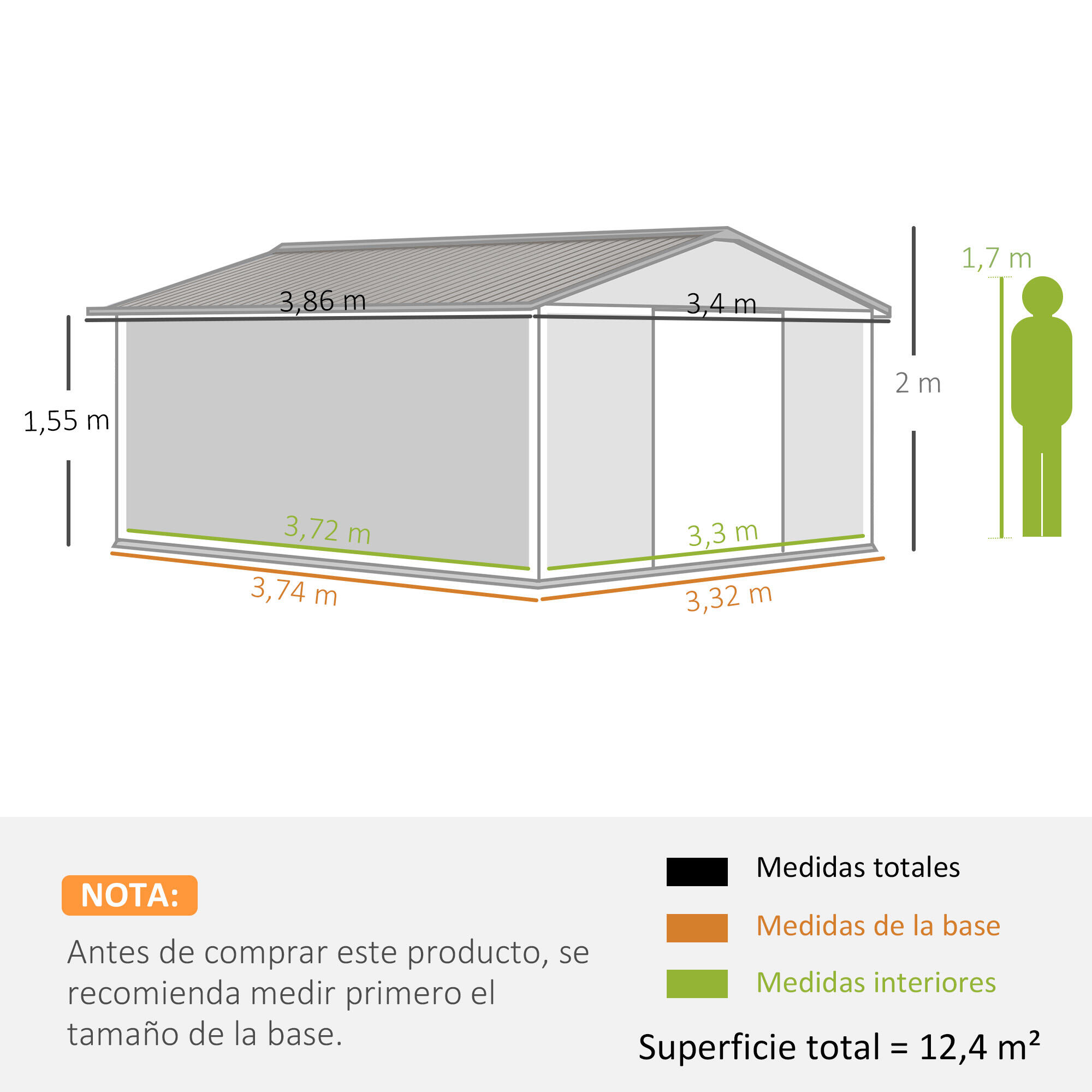 Abrigo de exterior 340x386x200 cm branco e cinza escuro Outsunny 3/7