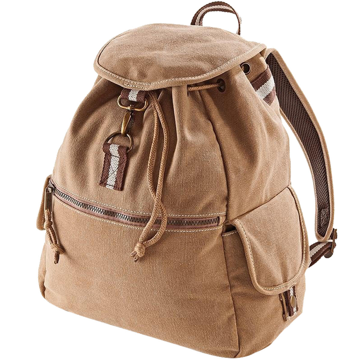 QUADRA Vintage Canvas Backpack 18 Litres (Pack of 2) (Sahara)