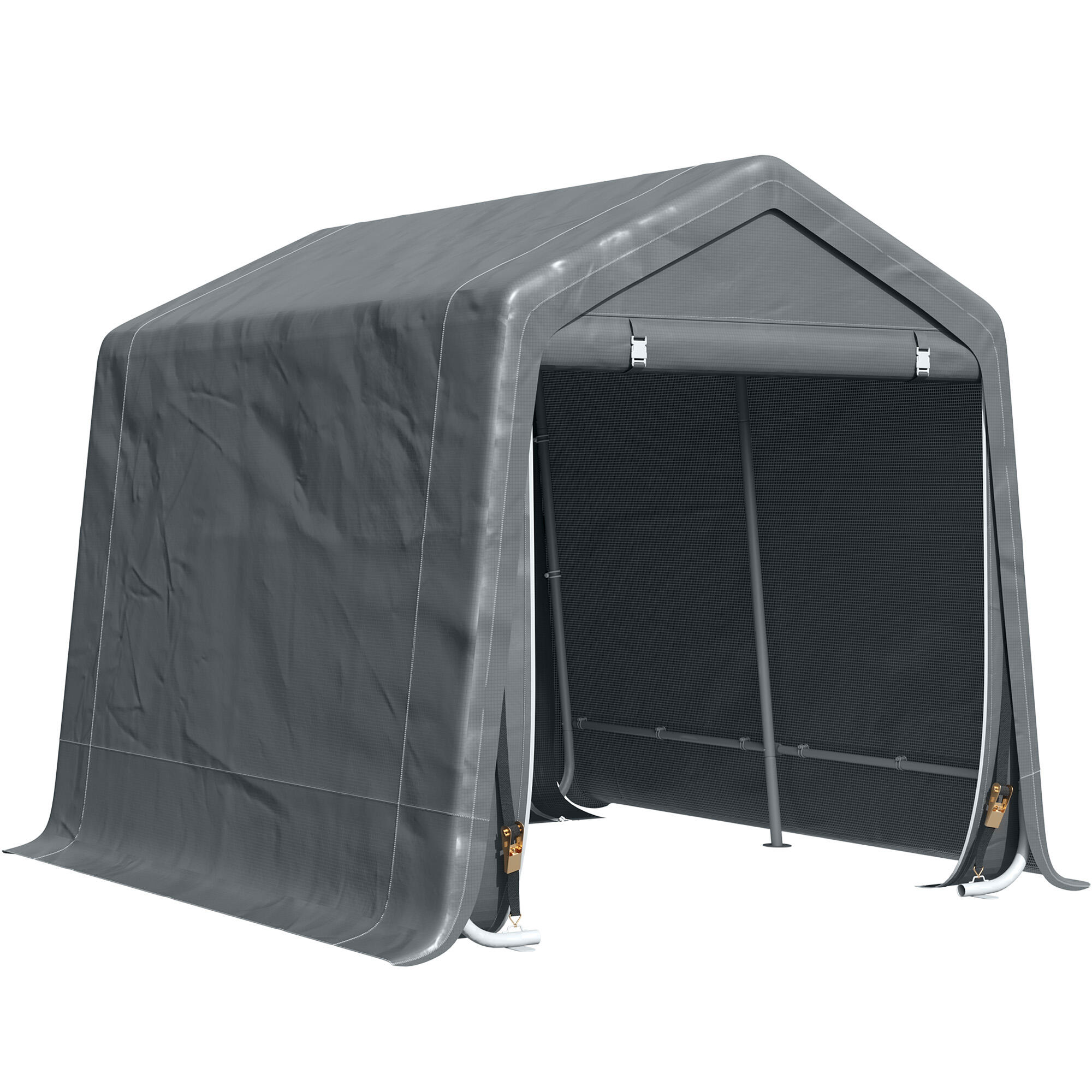 Abrigo de exterior 280x240x240 cm cinzento outsunny