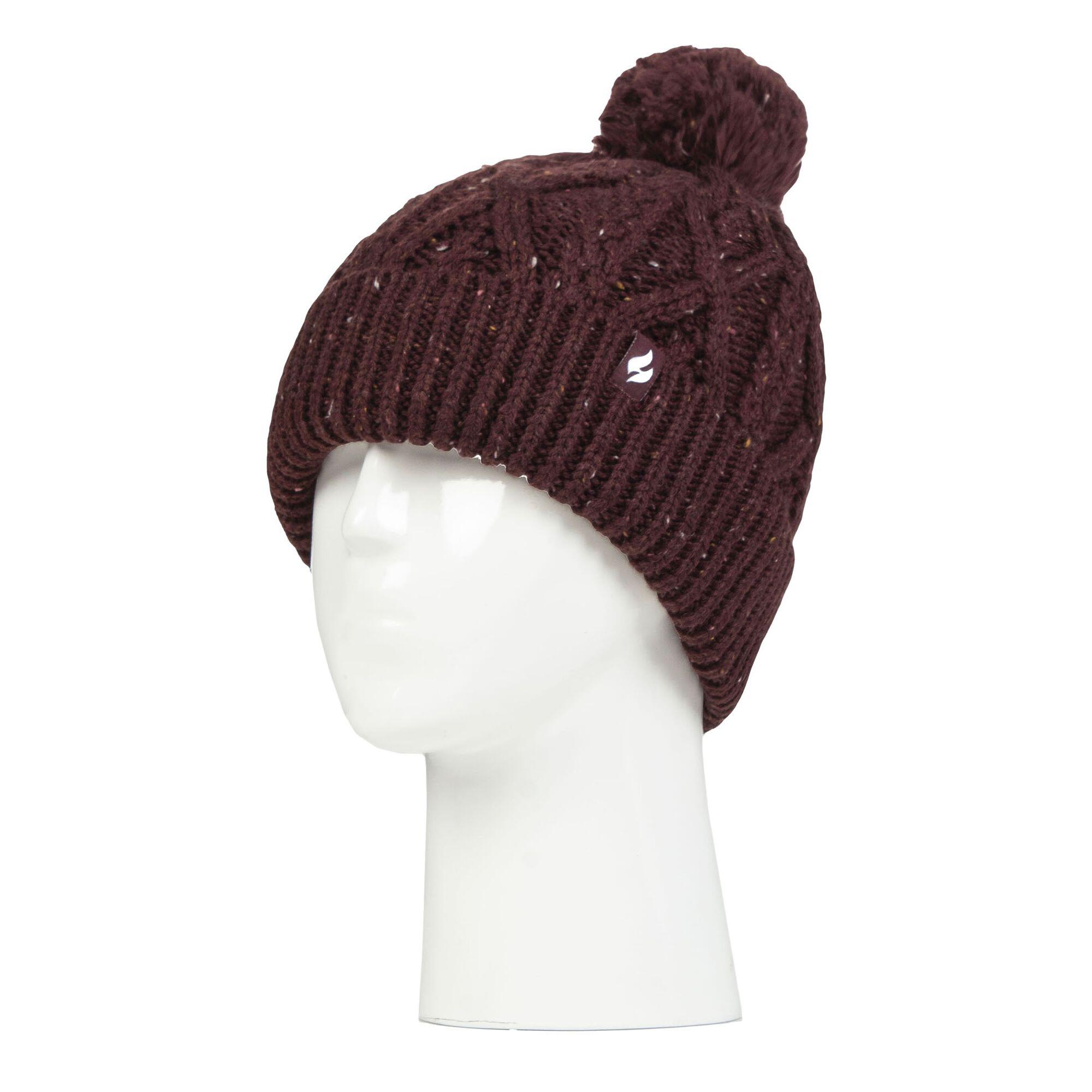 Cosy Pom Pom Bobble Hat for Women | Cable Knit Beanie with Fleece Lining 3/5