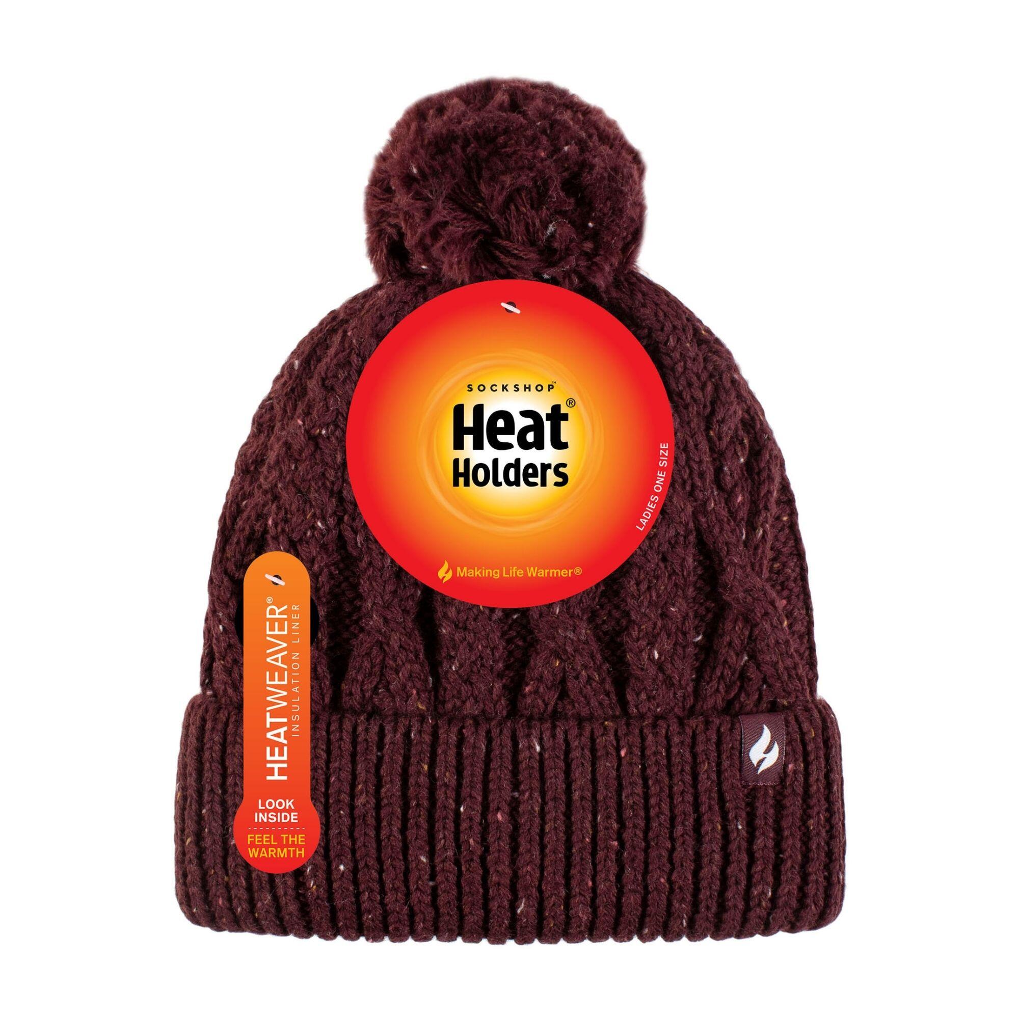 Cosy Pom Pom Bobble Hat for Women | Cable Knit Beanie with Fleece Lining 2/5