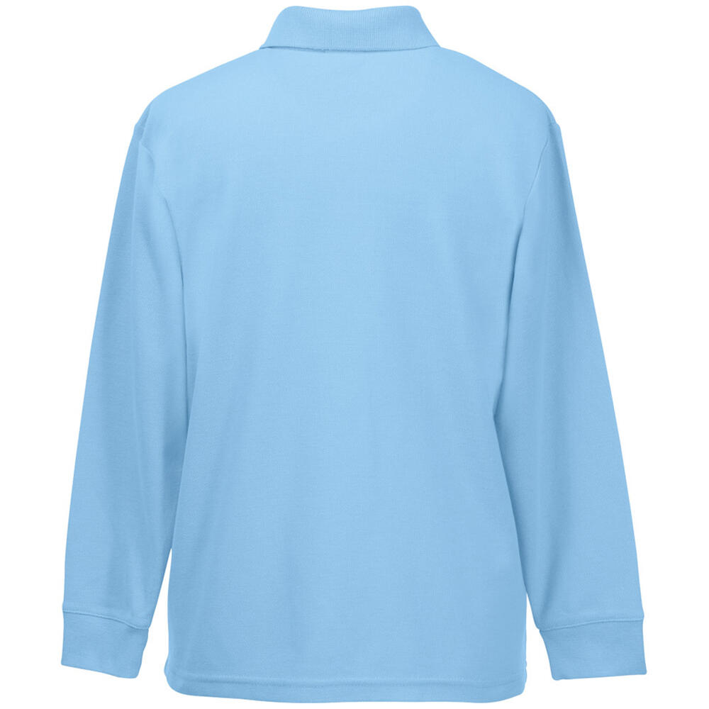 Polo Shirt, Langarm Kinder Himmelblau 3/4