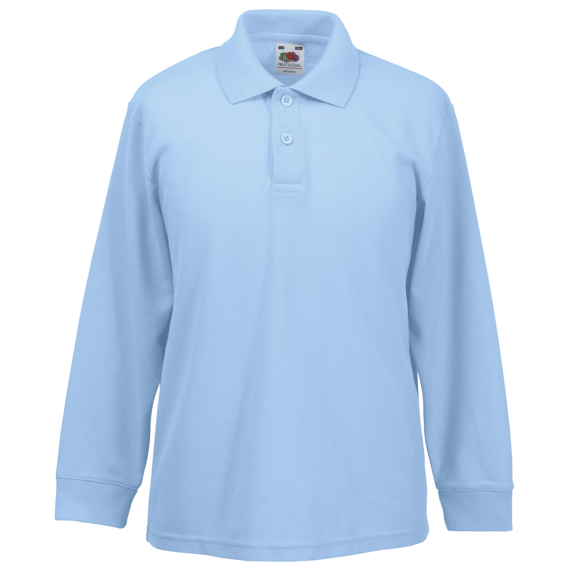 Polo Shirt, Langarm Kinder Himmelblau 4/4