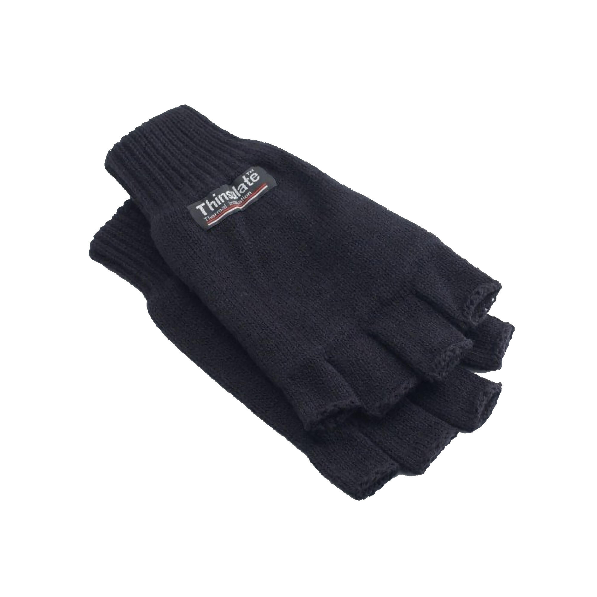 YOKO Unisex 3M Thinsulate Thermal Half Finger Winter/Ski Gloves (Black)