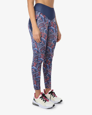 Blauwe synthetische fitnesslegging voor dames