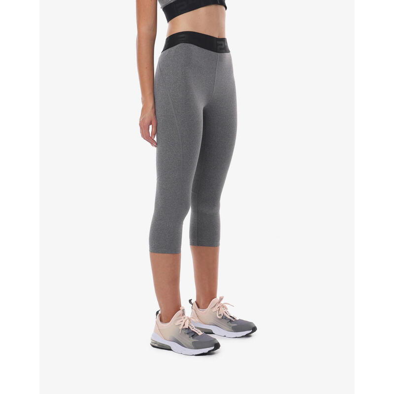 Leggings de fitness synthétiques gris chiné pour femme