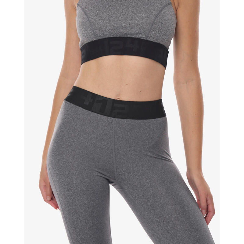 Leggings de fitness synthétiques gris chiné pour femme