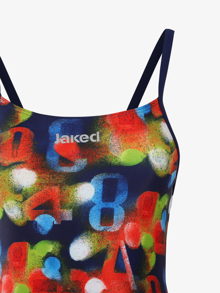 Bañador de color azul mate para mujer. natación sintética 4/4