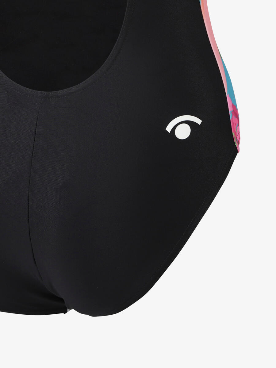 Bañador negro mate para mujer. natación sintética 3/4