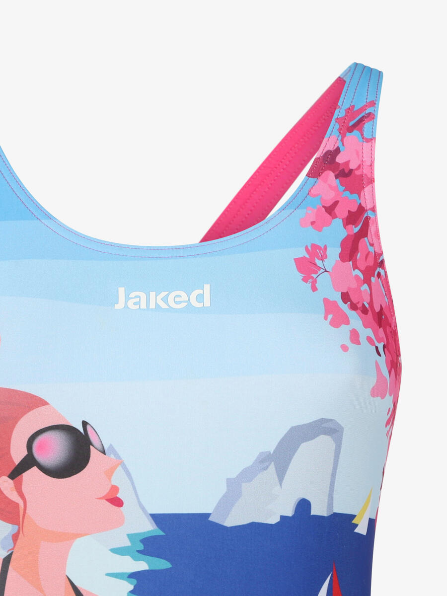 Bañador negro mate para mujer. natación sintética 4/4