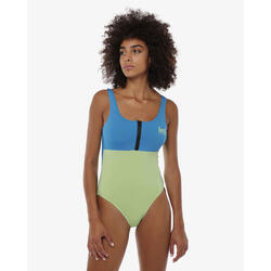 Maillot de bain femme synthétique papaye et noir