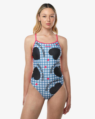 costume da piscina nero e multicolor da donna in mat. sintetico da nuoto