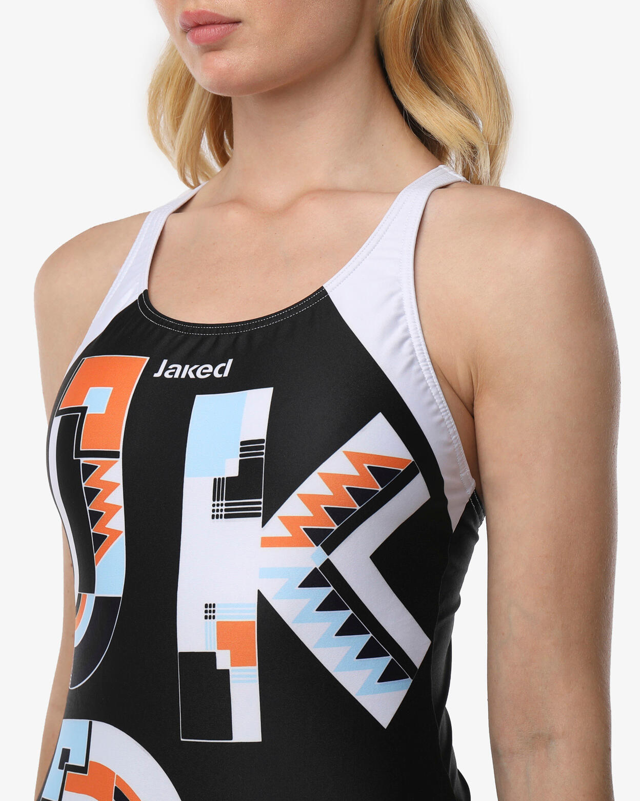 Maillot de bain femme mat noir et multicolore. natation synthétique 5/5