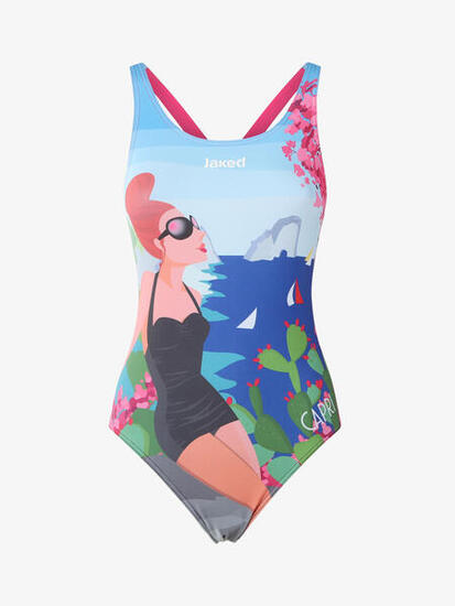 Maillot de bain noir mat pour femme. natation synthétique