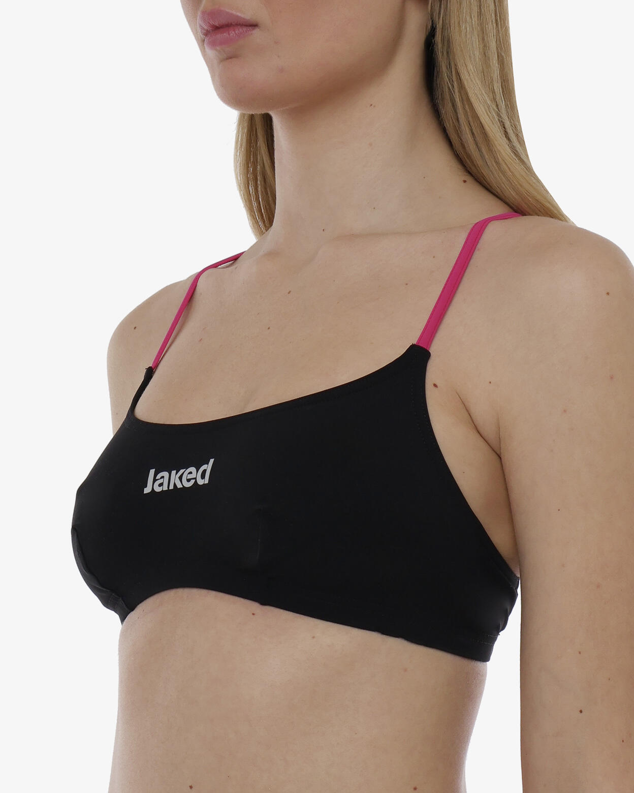 Maillot de baño sintético negro y fucsia para mujer 3/5