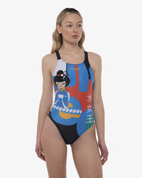 maillot de bain synthétique noir pour femme