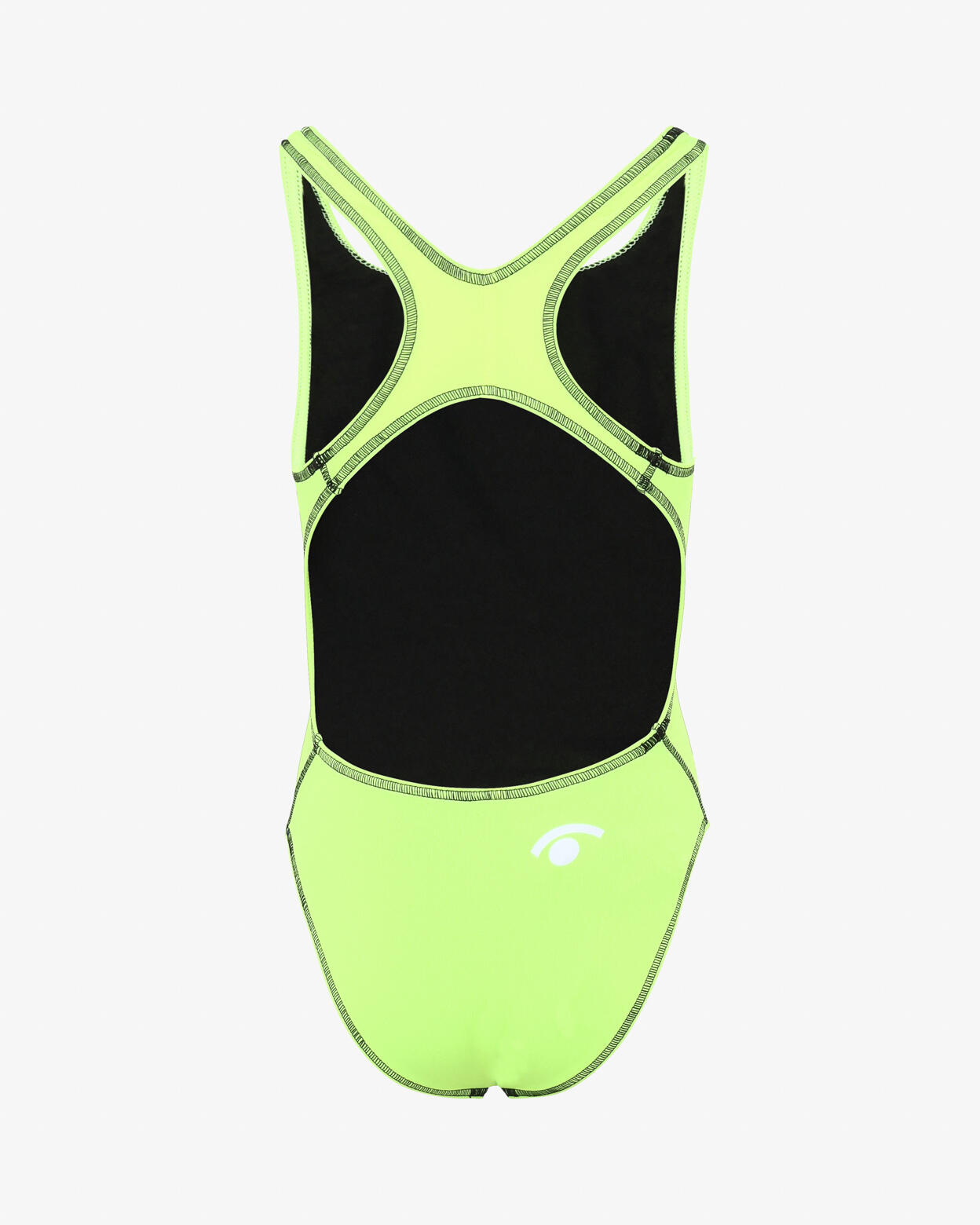 costume da piscina  giallo e nero da bambina in mat. sintetico da nuoto 3/4