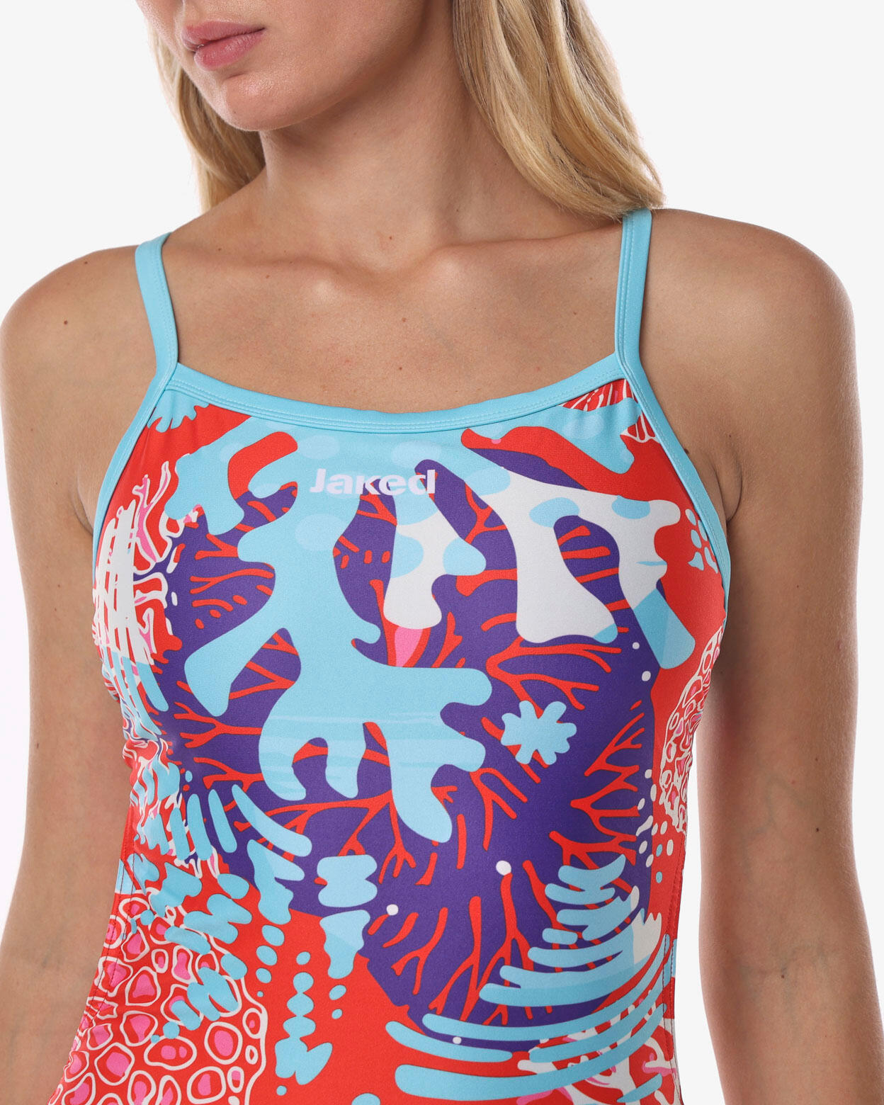 Traje de baño sintético para mujer en color naranja y multicolor. 3/5