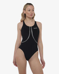 maillot de bain synthétique noir pour femme