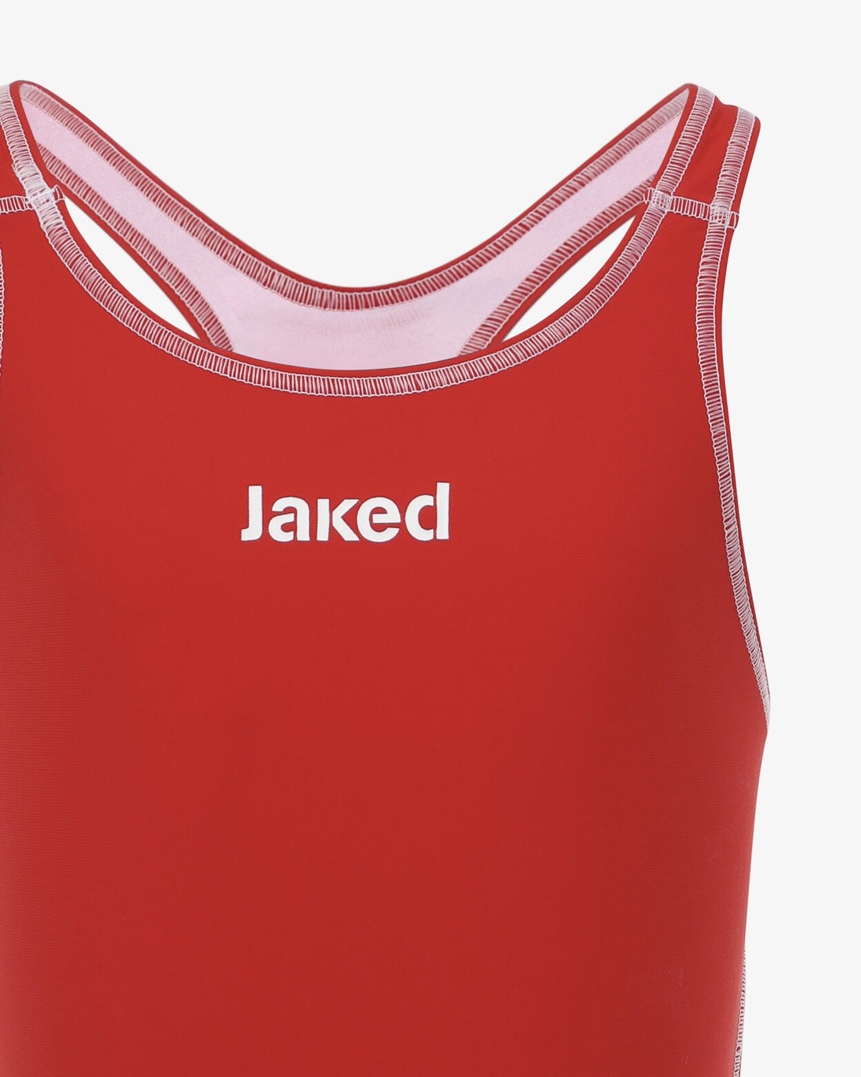 maillot de bain rouge pour fille en matière synthétique pour la natation 3/4