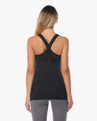 Dames melange grijs synthetisch fitness tanktop