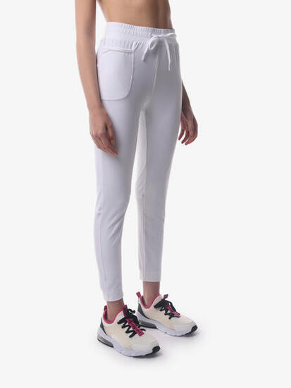 weiße synthetische Fitnesshose für Damen