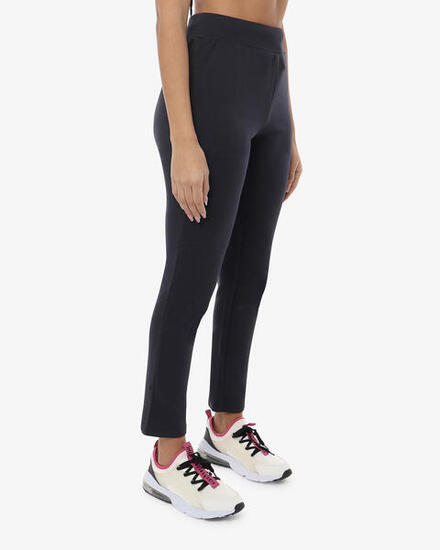 Schwarze Synthetik-Fitnesshose für Damen