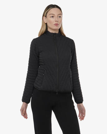 Veste femme bleu marine et glace en matière synthétique pour le fitness