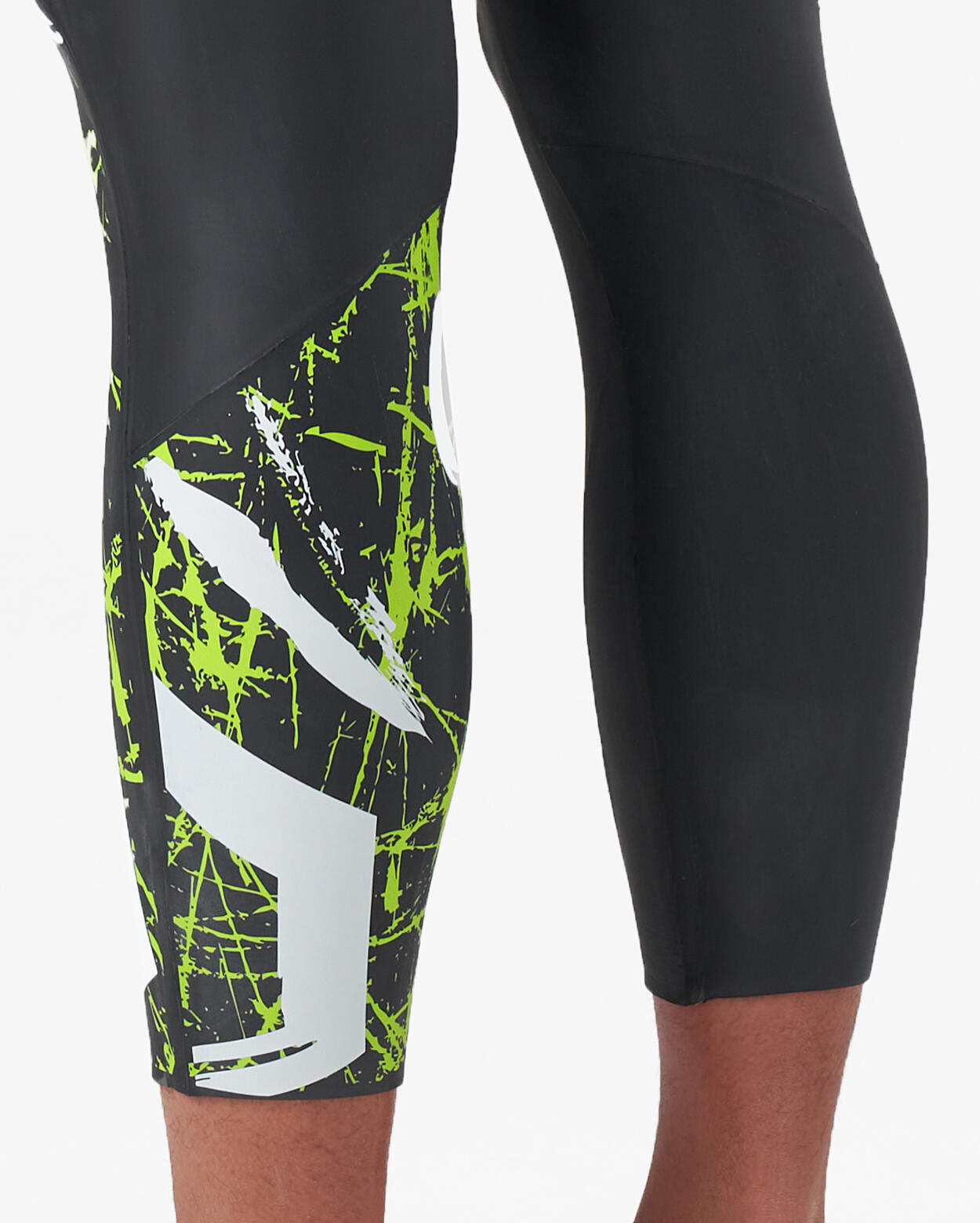 Groen en wit synthetisch wetsuit voor heren, geschikt voor zwemmen en triatlon 4/4