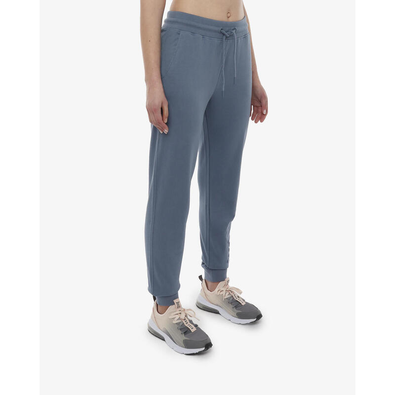 pantalon de fitness en coton bleu pour femme