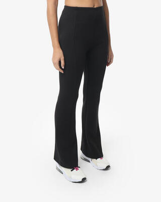 Cremefarbene Synthetik-Fitnesshose für Damen