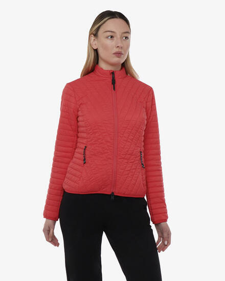 Veste de fitness synthétique géranium et papaye pour femme