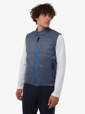 Blaugrüne Synthetik-Fitnessjacke für Herren