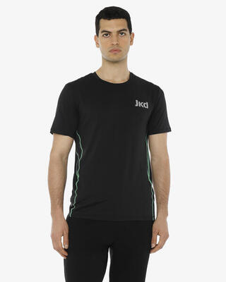 Zwart synthetisch fitness-t-shirt voor heren