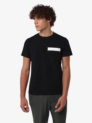 Zwart katoenen fitness-t-shirt voor heren