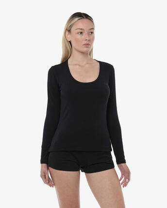 schwarzes Fitness-T-Shirt aus Baumwolle für Damen